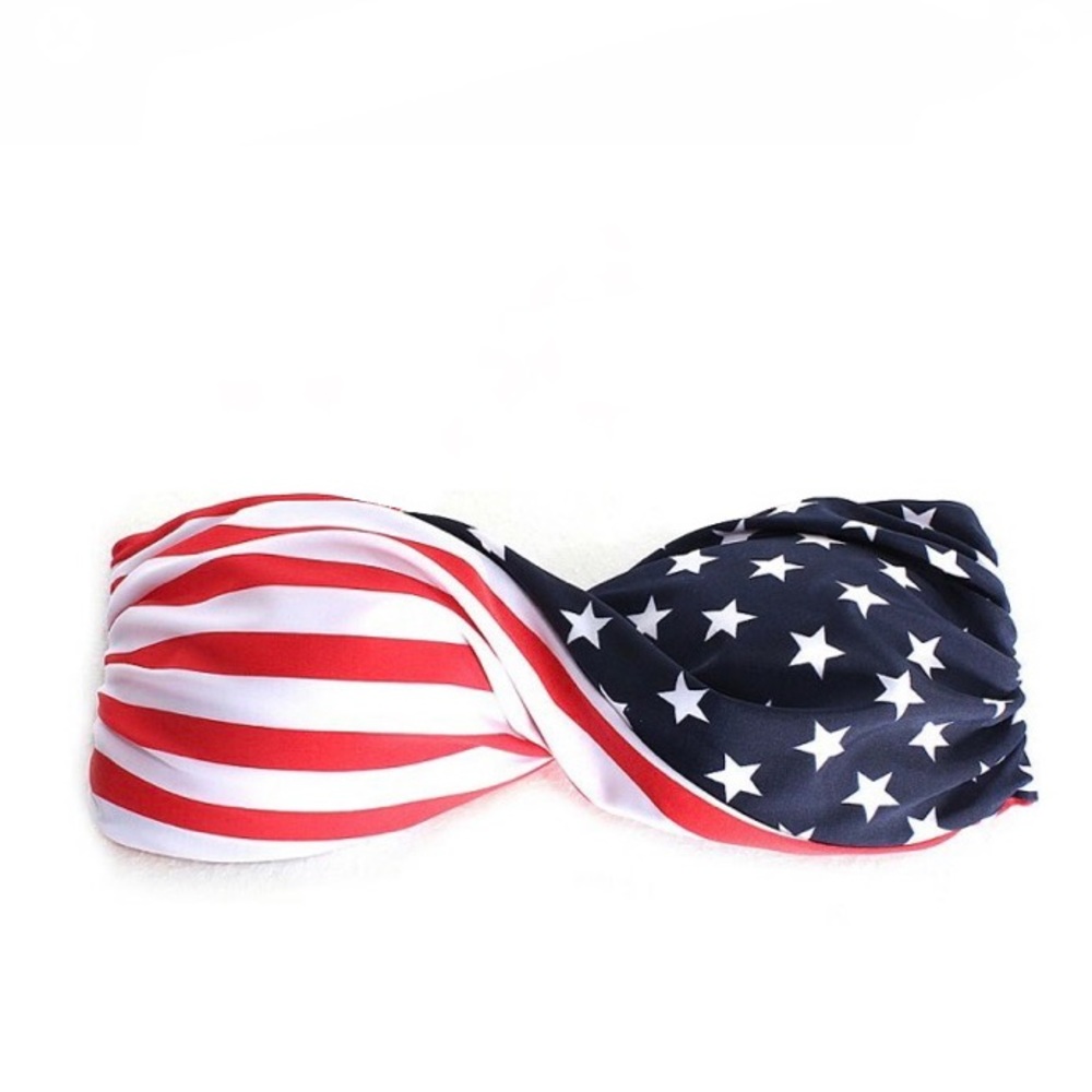 American flag bandeau bikini top size M